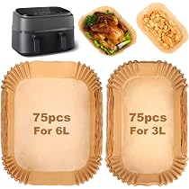 Applicable Papier Cuisson Pour friteuse Moulinex EZ9018 5,2/3,1 L & Philips Air Fryer Série 3000 Double Panier & Cecotec Cecofry DuoSize 9 L, Accessoires Airfryer Pour Friteuse 2 tiroirs (100pcs