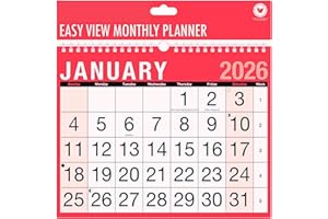 PASTIKO 2026 Calendar UK Wall Planner | Easy Month to View Wall Calendar 2026 Spiral Bound for Home Office School Business Organiser | UK Notable Dates & Forward Planner 2027