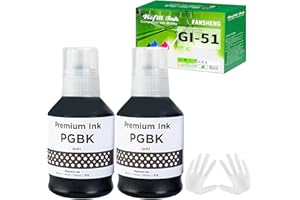 FANSHENG GI51 Inchiostro Compatibile con Canon GI-51 Flaconi di Inchiostro per Pixma G1520 G1560 G2520 G2560 G3520 G3560 G1530 G2570 G4570 G3570 Series (2 Pack, Nerox2)