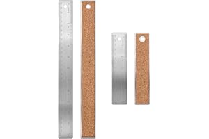 DIVINA VITAE Règles Liège 2 pièces régler Acier Inoxydable métal 15 cm 30 cm Règles Métal Antidérapantes Avec Pouces Et Centimètres