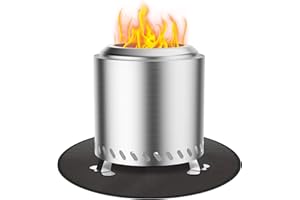 CISSIYOG Palenisko stołowe, ze stali nierdzewnej, przenośne palenisko, zasilane pelletem lub drewnem, z torbą podróżną i matą ognioodporną, dekoracja do ogrodu, na taras i balkon, 22 x 22 x 26 cm