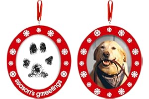 Pearhead Adorno de Recuerdo Colgante de Huella de Mascota, Relleno de calcetín de Navidad de Perro o Gato, Kit de fabricación de Huellas de Patas, Adorno de Mascotas de Vacaciones