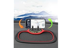 LEYEHST Handyhalterung Auto，Non-Slip Multifunktionales Telefonpad，Handyablage Armaturenbrett，Antirutschmatte，360 Grad Drehbare Autschfeste Telefonhalterung Für Autos Rutschfestes Telefonpad Dashboard (Rot)