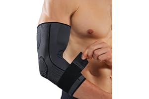 SOLO ACTFIT Codera Transpirable Velcro Codera Ajustable Compresión Brazo Codera Epicondilitis para Tendinitis Golf Tenis Levantamiento de pesas (negro*un par, L/XL)