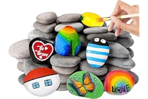 CANCYCC 10 Stück Flache Steine zum Bemalen, 3-5cm Glatte Kieselsteine zum Bemalen, Flache Kieselsteine zum Basteln, Zierkies Kiesel, Dekosteine Naturstein, DIY Malerei Handwerk Steine, Aquarium Deko Stein