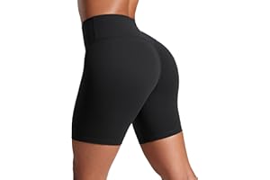 CRZ YOGA Womens Butterlift Butt Scrunch Booty Shorts No Front Seam High Waist Workout Leggings Gym Running Biker - 4''/6"