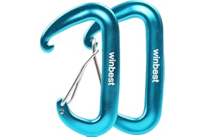 WINBEST Karabińczyk, 2 szt. karabińczyk 12 KN (1200 kg), ciężki karabińczyk, duży karabińczyk na kemping, wędkarstwo, wędrówki i drzwi