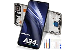 Atwist Display LCD per Samsung Galaxy A34 5G A346 – per Galaxy A34 5G Display Digitalizzatore Touch Screen per Samsung A34 5G Schermo LCD SM-A346B A346E A346B/DS Montaggio in vetro con cornice