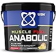 USN Muscle Fuel All-In-One Muscle Mass Gainer, Banana Flavour, 54g Protein Powder, 5g Creatine Powder & 5g BCAA Powder For Maximum Muscle Growth, Post Workout Recovery Drink Mix - 4kg