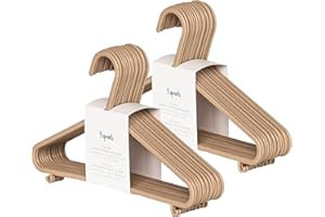 3 Sprouts - Ceintres pour Enfant - Ceintres Bébé - Cintres en Plastique Durable en Paille de blé pour Enfants et Tout-Petits – Lot de 30 - Brun