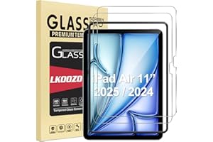 LKOOZO [2 Pezzi Pellicola Prottetiva per iPad Air 11 Pollici M3/M2 (2025/2024) Tablet Vetro Temperato con Telaio di Installazione Facile