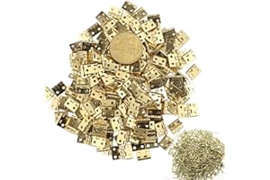 LIMEOW Limeo Cerniere Bronze Mini Connettori a Cerniera Piccole Cerniere Cerniera D'epoca Mini Cerniere Cerniere e Viti Cerniere in Attone Retrò Cerniere in Ottone Cerniere per Porta (totale 50)