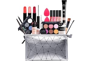 Set di Trucchi, FantasyDay Kit di Bellezza Cosmetici Kit per Occhi, Viso e Labbra - Natale Regalo Xmas Makeup Gift Set con Correttore, Rossetti, Lucidalabbra, Palette Ombretti, Mascara, Trousse, Fard