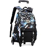 Amythe School Backpacks with 6 Wheels for Kids and Teens Fashion | 6 Wheels Backpack Trolley for Boys 15.6 Inch School Trolle