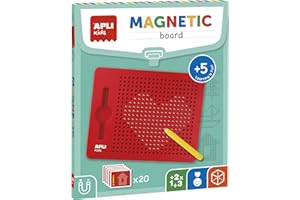 APLI Kids 17536 - Pizarra educativa magnética (215 x 12 x 170 mm) con lápiz imantado y fichas ejemplo