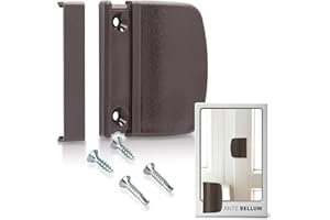 Ante bellum Balkontürgriff - Vielseitiger Türgriff für Balkon-, Terrassen- und Fliegengittertüren, Terrassentür Griff incl. Schrauben, einfache Montage ohne Bohren (Graubraun)