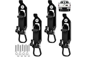 JABNOW 4 Piezas Soporte de Pala para Bacas, Soporte de Pala para Portaequipajes de Techo con Tornillos, Accesorios para Barras de Techo, Camiones - Negro