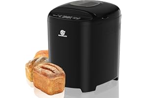 SUPERLEX Bread Maker Machine Automatic Whole Wheat Bread for Gluten Free Sourdough 11 Programmes Delay Start Timer Non Stick Baking Pan Built in Keep Warm Function 1.5lb 2lb Capacity