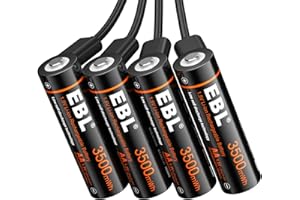 EBL Pilas Recargables AA 3500mWh Alta Capacidad con USB, Pilas AA Precarga y Baja Autodescarga Pilas 3500mWh (NO 3500mAh)