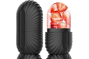 Geepen Ice Roller Rouleaux de Glace en Silicone Massage de Glace pour le Visage, Rouleau de Massage Beauté du Visage pour Réduit les Poches Améliore l'élasticité de la Peau Noir