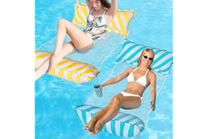 JOKILY Amaca gonfiabile per acqua, amaca da nuoto, 4 in 1, materassino galleggiante da nuoto, sedia da lounge da spiaggia, amaca gonfiabile per adulti e bambini