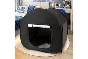 Takezuaa Pop up Tent for Kids,Sensory Blackout Tents,Blackout Play Tents with Curtain Strap and Bag,Pop up Kids Playhouse for Indoor Kid Play Sleep Read,Black Out Sensory Tent For Autistic Children