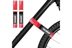 Trilancer Conjunto de 2 Correas de Sujeción Ajustables con Revestimiento Antideslizante para Bicicleta, para Transporte y Almacenamiento, con Ganchos y Presillas, Soporte de Coche o Pared (75x3,8 cm)