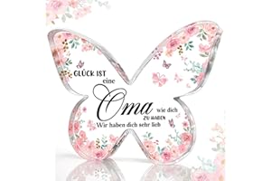 LJEVANDRIA Oma Geschenk Geburtstag，Geschenke für Oma，Beste Oma Oeschenke，Geburtstagsgeschenk für Oma，sinnvolle Geschenk für Oma von Enkel，Acryl Schmetterling，Weihnachten Granny
