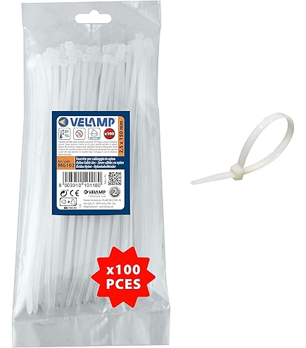 Fascette Plastica 100 Pezzi - Stringicavi Nylon 3.5x200mm Per Elettricisti, Bianco - Foto 2