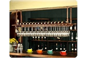 Gdmokle Vidrio de Vino Sostenedor, soporte de copas Sostenedor, Estante Vino Montado en La Pared para Cocina Comedor Bar Club, 2 Colores, 120x30cm/ 47.2x11.8in (Color : Bronce)