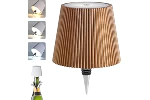 PZCC Lampe de Table Tactile Sans Fil Rechargeable 2000mAh - Bouteille Moderne Décorative LED pour Bar Restaurant, Accessoires et Décorations (Or Clair)