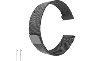 Cobee Metal Magnetic Watch Band, Mesh Woven Quick Release Watch Strap, Adjustable Stainless Steel Replacement Straps with Magnetic Clasp, Smart Sport Watch Wristbands for Men Women Teen