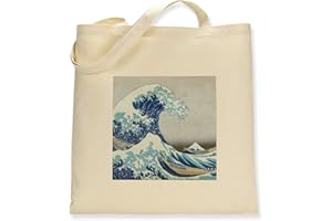Simply Wallart Hokusai's The Great Wave off Kanagawa - Canvas Tote Bag