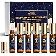 SALUBRITO Essential Oil Roll On Set, 6x10ml Aromatherapy Oil Roller Ball with Lavender, Peppermint Essential Oil Blend for Skin, Anxiety Relief, Relaxation Gift for Women - Sleep, Breathe