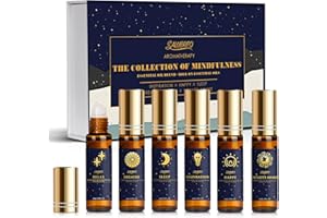 SALUBRITO Essential Oil Roll On Set, 6x10ml Aromatherapy Oil Roller Ball with Lavender, Peppermint Essential Oil Blend for Skin, Anxiety Relief, Relaxation Gift for Women - Sleep, Breathe