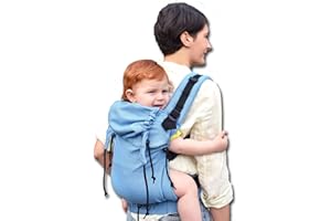 BABYMONKEY Regolo Baby Monkey Marsupio ergonomico, porta bebe, Essential Celeste, zaino porta bambino e neonato (2-48 mesi)