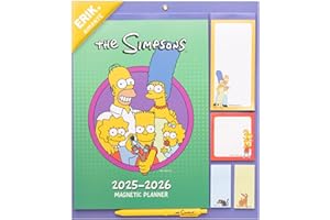 Grupo Erik - Calendrier Magnetique Frigo Les Simpsons - de Septembre 2025 à Décembre 2026 | Planificateur Mensuel 16 mois, Calendrier Familial 2025 2026