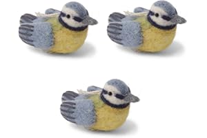‎ÉN GRY & SIF Én Gry & Sif kleine Vögel - Anhänger aus Filz - Frühlings-Deko (3 Stück) (Blaumeisen)