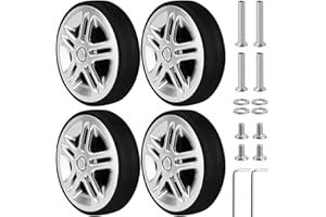 LITZEE 4 Stück Kofferrollen Ersatzrollen, 50x11mm Ersatzrollen Koffer, Koffer Rollen Ersatz Universalräder Set, Verschleißfeste Gummi Ersatzräder für Gepäckkoffer Trolleys Ersatzrad