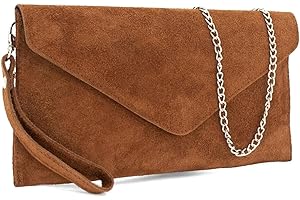 LEAHWARD Genuine Italian Suede Leather Envelope Clutch Bags Party Wedding Purse Handbag Cross Body Bag CW01