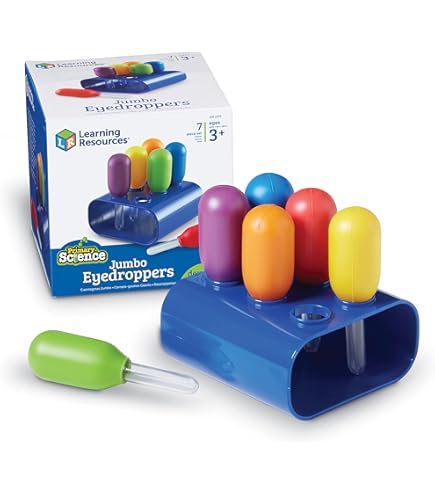 EQLEF Contagocce Bambini, Grandi Provette di Plastica con Supporto Pipette Contagocce per Esperimenti Scientifici Creativi d'Acqua per Bambini Giocattolo Casa Educativo Kit di Scienza (Viola