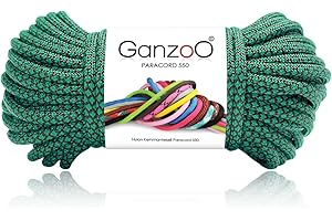 GANZOO Cuerda de Paracord 550 Diamond de 30 Metros de Nailon y poliéster con 7 núcleos para Pulsera, Correa, Collar, 4 mm de Grosor, Cuerda Multiusos | Cuerda de Supervivencia | paracaídas