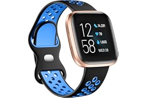 Dirrelo Armband Kompatibel für Fitbit Versa 2 Armband/Fitbit Versa Armband für Damen Herren, Weiches Silikon Sport Atmungsaktive Ersatzarmband für Fitbit Versa Lite/Versa/Versa 2, Kleine Große