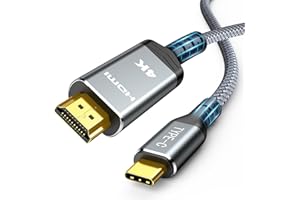 Highwings USB C to HDMI Cable 1.8m 4K@60Hz, UHD Thunderbolt 3/4 to HDMI Cable[Anti-Interference][Gold-Plated] Compatible for iPhone 16/15 Pro, for MacBook Pro/Air, for Surface, for XPS, for Galaxy etc