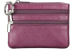 CYNURE Genuine Leather Purse for Women with Keyring