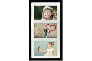 BD ART Ramka na zdjęcia, 23 x 50 cm, galeria zdjęć, z passe-partout i 3 wycięciami na zdjęcia 13 x 18 cm, czarna