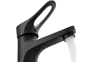 EISL NI075VEB VERONA Wasserhahn Bad, Mischbatterie für Waschbecken, Einhebelmischer Badezimmer, Waschtischarmatur schwarz mit Ablaufgarnitur, Waschbeckenarmatur, Schwarz matt