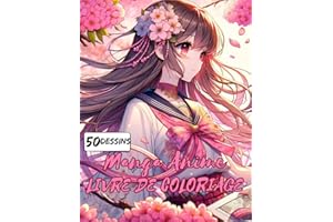 Manga Anime Livre de Coloriage pour filles de 8 - 12 ans: livre manga comme cadeau pour les filles | 50 dessins pour colorier et se détendre