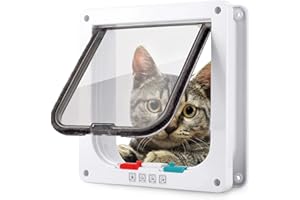 ProLeo Katzenklappe Hundeklappe 4 Wege Magnet-Verschluss für Katzen, Magnet-Verschluss für Katzen und kleine Hunde - Hundetür Katzentür Haustierklappe