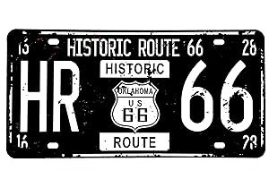 DiiliHiiri Targa stradale 66 Targa auto USA Poster americano vintage - Cartello Route 66 Decorazione retrò per bar - pub - caffetteria - grotta di uomo - Garage o officina — 30 x 15 cm — (2651-37)
